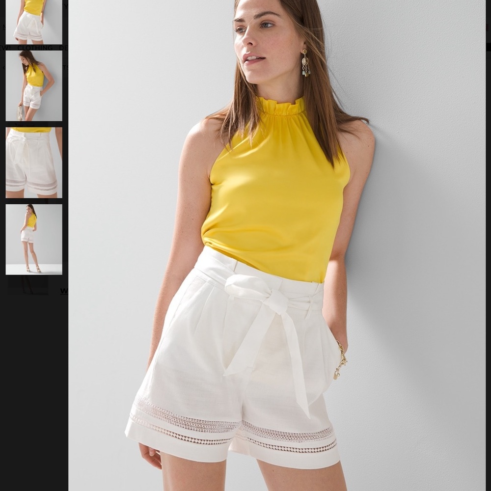 WHBM White Linen Blend
Paperbag Shorts Size 2
